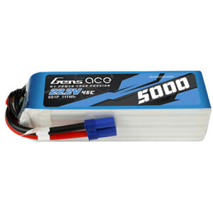 Gens Ace 5000 45C 6S 22.2V LiPo RC Soft Pack Battery with EC5