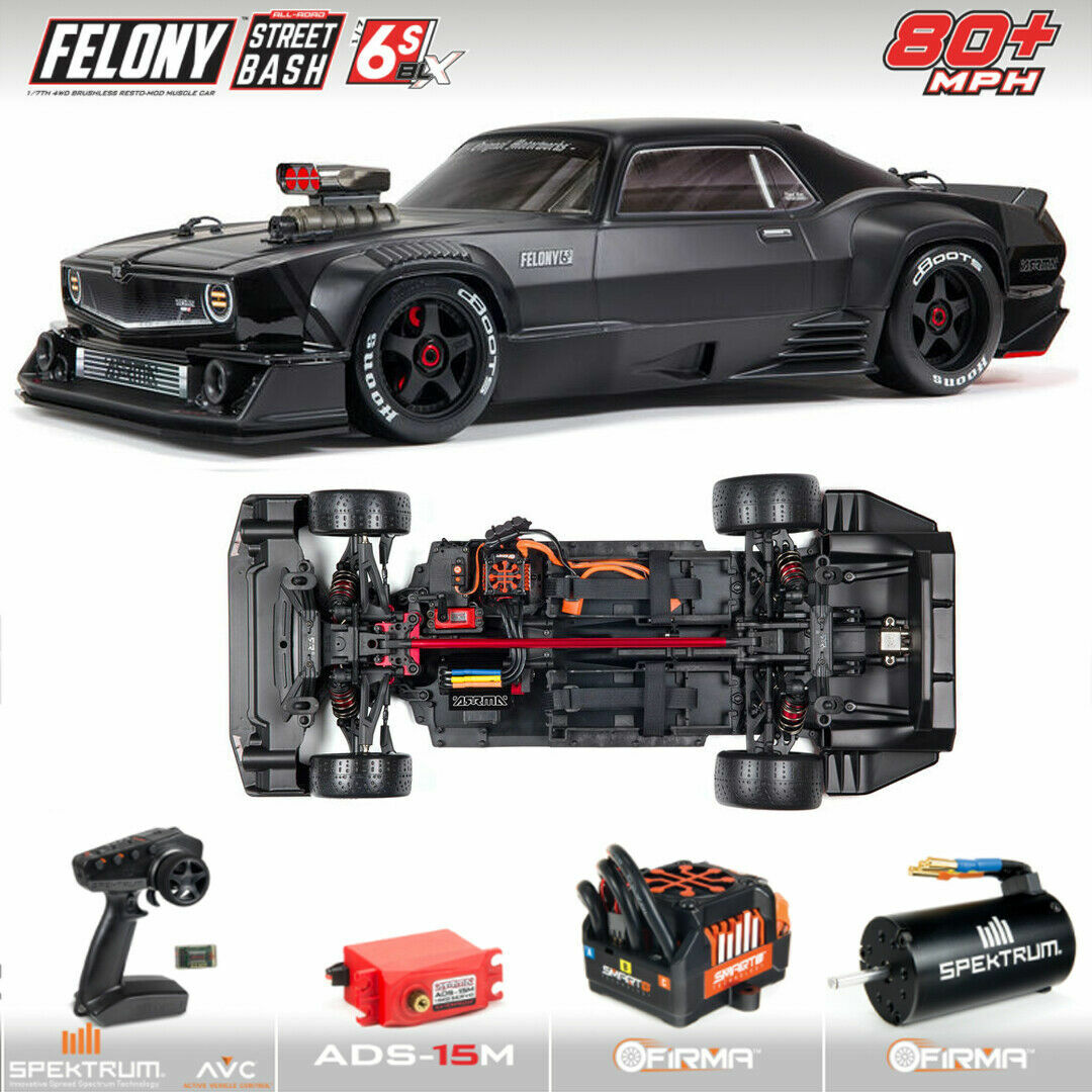 1/7 FELONY 6S BLX Street Bash All-Road Muscle Car RTR Black