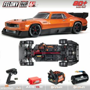 1/7 FELONY 6S BLX Street Bash All-Road Muscle Car RTR Orange