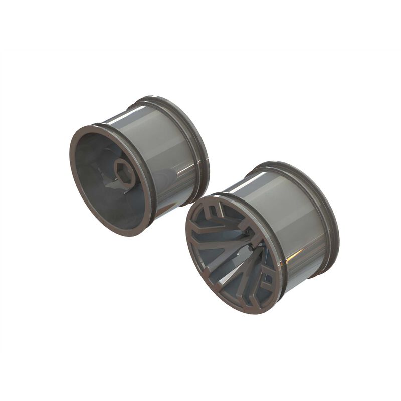 MT 2.8 Wheel 14mm Hex Gun Metal (2)