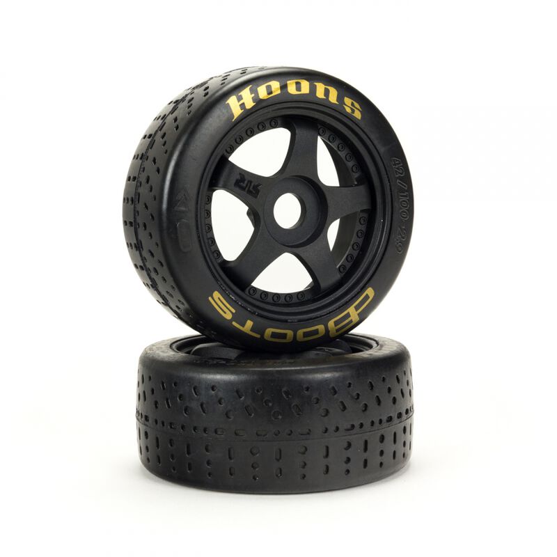 dBoots Hoons 42/100 2.9 Pre-Mounted Belted Tires Gold 17mm Hex 5-Spoke (2)