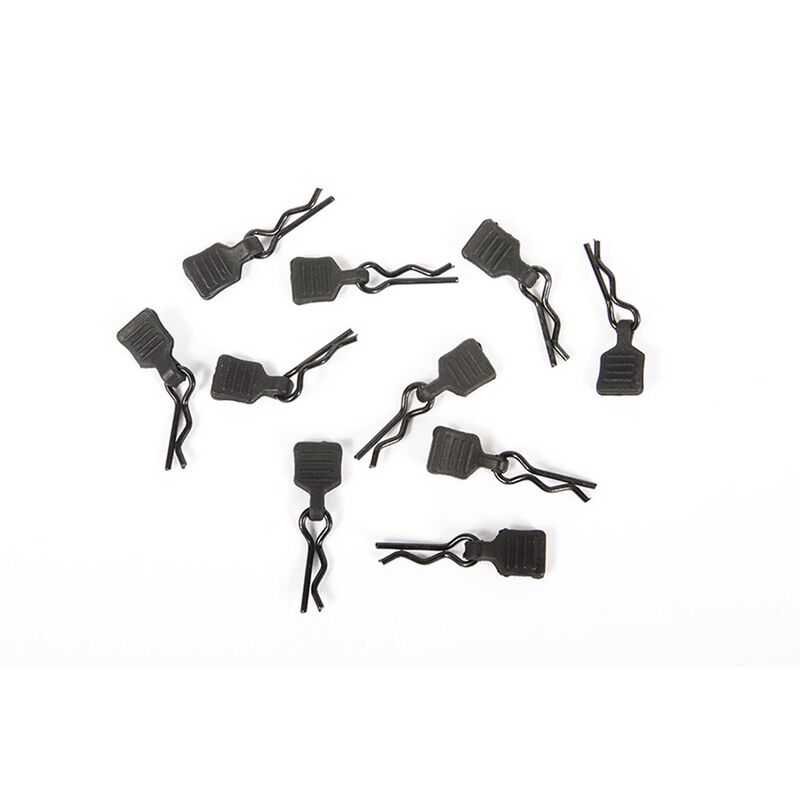 3mm Body Clip with Tab Black (10)