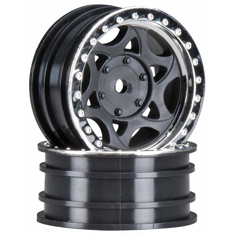 1/10 Walker Evans Street 1.9 Wheels 12mm Hex Black Chrome (2)