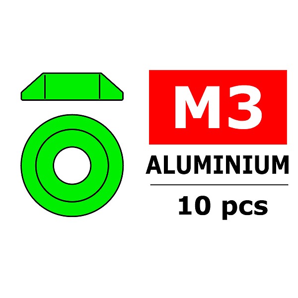TEAM CORALLY ALUMINIUM WASHER FOR M3 BUTTON HEAD SCREWS O