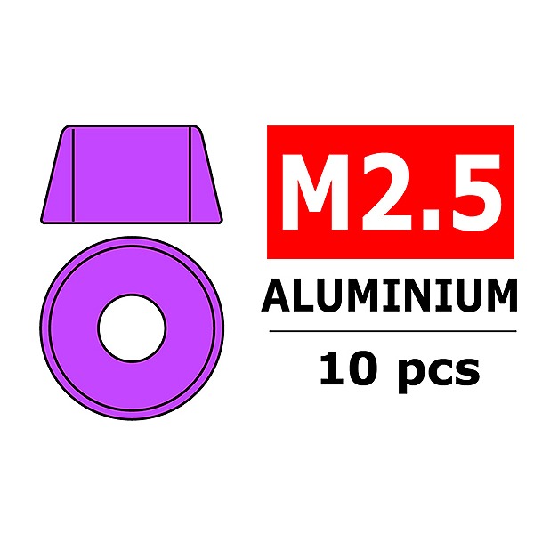 TEAM CORALLY ALUMINIUM WASHER FOR M2.5 SOCKET HEAD SCREWS