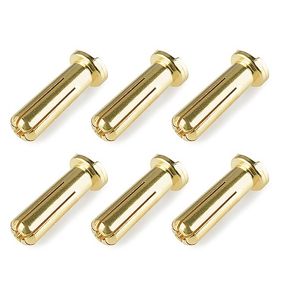 CORALLY BULLIT CONNECTOR 5.0MM MALE SOLID TYPE GOLD PLATED U