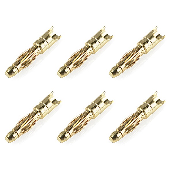 CORALLY BULLIT CONNECTOR 2.0MM MALE SPRING TYPE GOLD PLATED