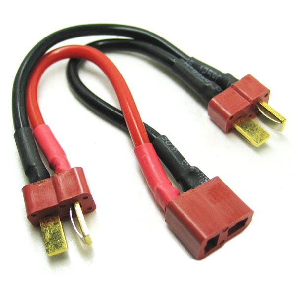 DEANS 2S BATTERY HARNESS FOR 2 PACKS IN SERIES 14AWG SILICONE