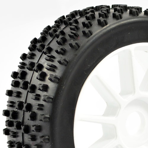 FASTRAX 1/8TH PREMOUNTED BUGGY TYRES 'MATHS /10 SPOKE"