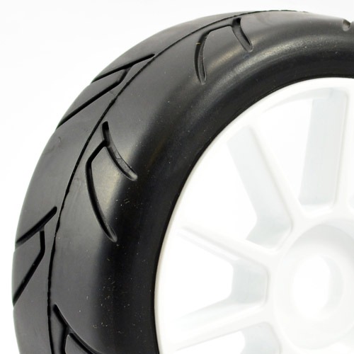 FASTRAX 1/8TH PREMOUNTED SLICK TYRES 'HAWK/10 SPOKE'