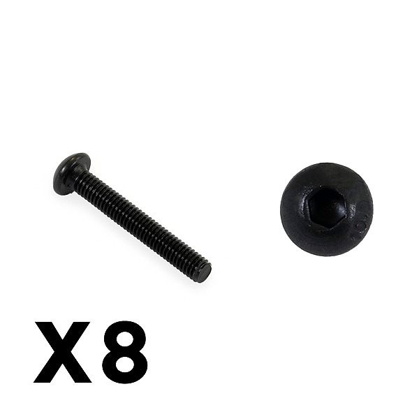 FTX OUTBACK FURY BUTTON HEAD 3X20MM HEX SCREW (8PC)