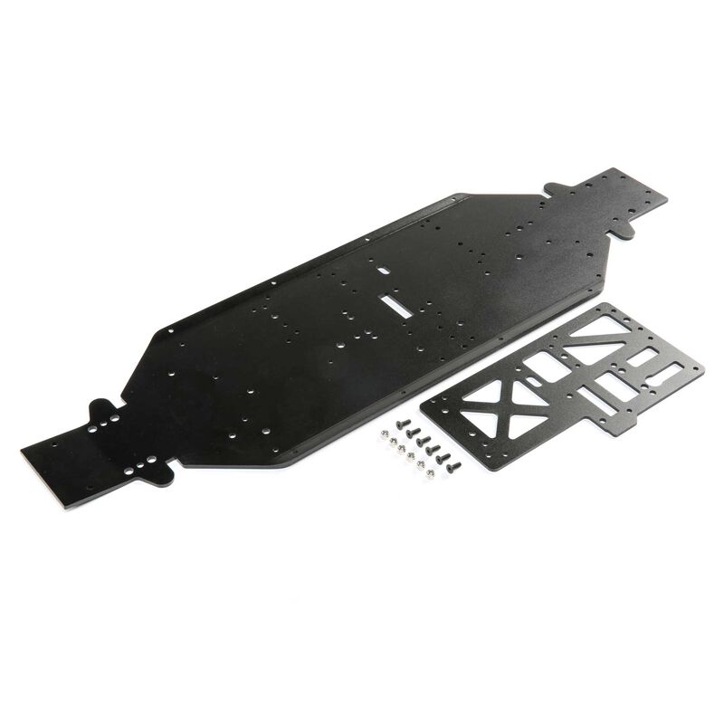 Chassis with Brace 4mm Black: DBXL-E 2.0