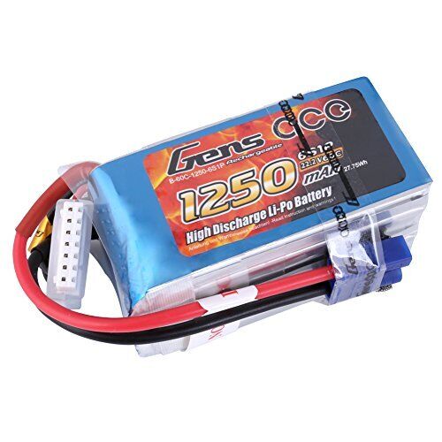 GENS ACE 1250MAH 22.2V 60C 6S1P LIPO BATTERY PACK - immagine 2
