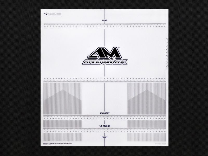 Plastic Set-up Board Decal for 1/8 Off-road & Truggy ARROWMAX (Setup Tools)