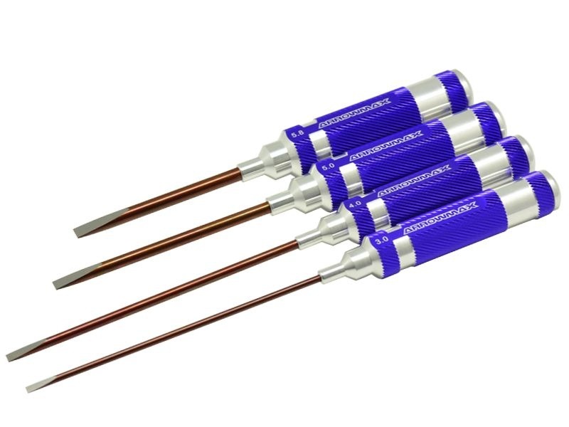 FLAT HEAD SCREWDRIVER SET 3.0 4.0 5.0 & & 5.8 4-teilig ARROWMAX (PURPLE Tools)