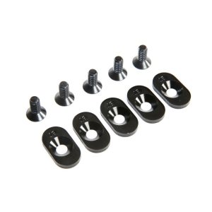 Engine Mount Insert and Screws 18T Black (5): 5ive-T 2.0 (fits 62T spur)
