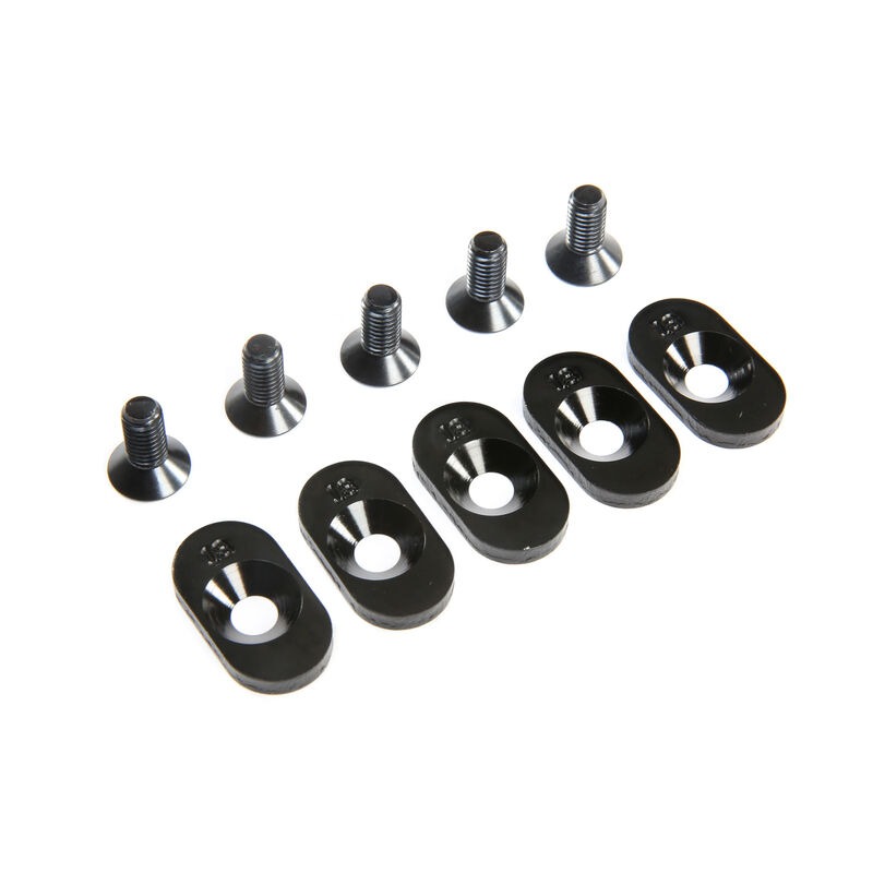 Engine Mount Insert and Screws 18T Black (5): 5ive-T 2.0 (fits 62T spur)