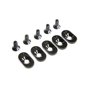 Engine Mount Insert and Screws 18.5T Black (5): 5ive-T 2.0 (fits 62T spur)