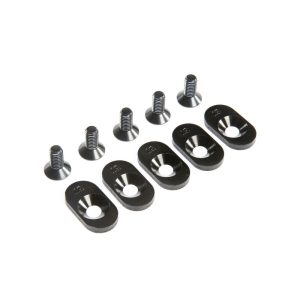 Engine Mount Insert and Screws 19T Black (5): 5ive-T 2.0 (fits 62T spur)