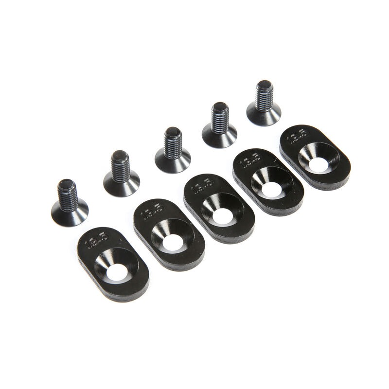 Engine Mount Insert and Screws 19.5T Black (5): 5ive-T 2.0 (fits 62T spur)
