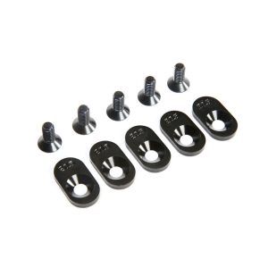 Engine Mount Insert and Screws 20.5T Black (5): 5ive-T 2.0 (fits 62T spur)