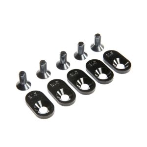 Engine Mount Insert and Screws 21.5T Black (5): 5ive-T 2.0 (fits 62T spur)