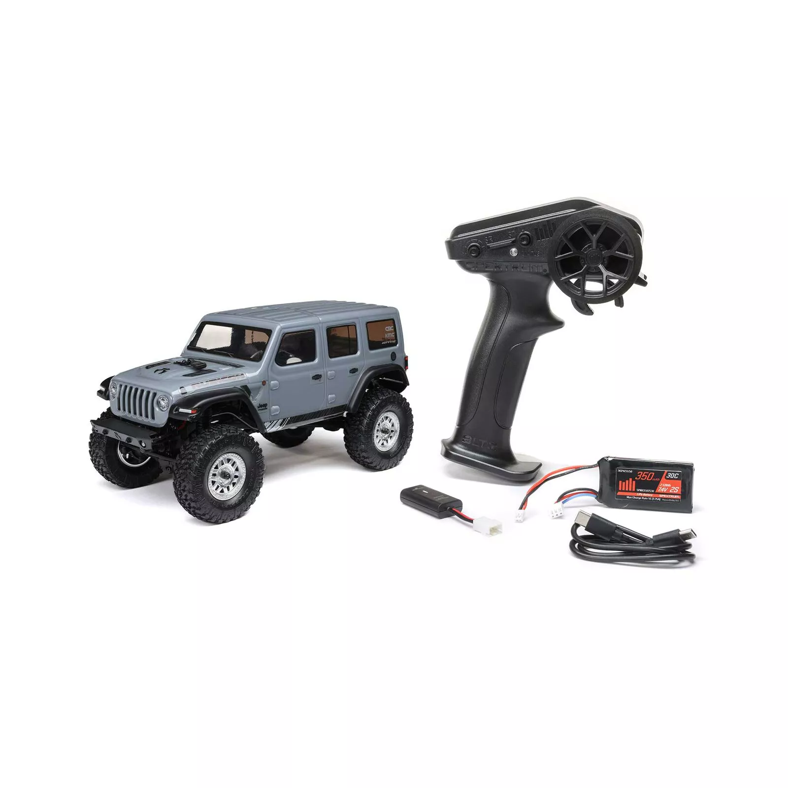 1/24 SCX24 Jeep Wrangler JLU 4X4 Rock Crawler Brushed RTR Gray - immagine 3