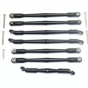 ALU REGOLABILE SOSPENSIONE SUPERIORE E INFERIORE SINISTRA -SET 20 PEZZI GPM TRX TRX4 BRONCO BLAZER nero