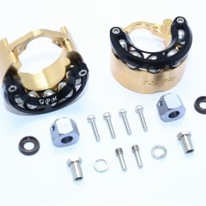 PENDOLO IN OTTONE con Knkl ascia wgt con COPERCHIO IN LEGA+9 ESAGONALI -16 PZ nero GPM TRX TRX4 DEFENDER TRX6