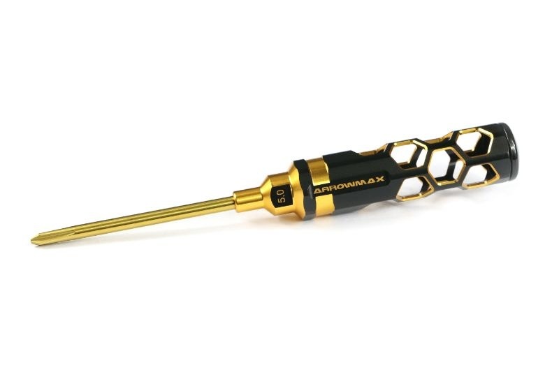Phillips Screwdriver 5.0 X 100mm Black Golden ARROWMAX (Honeycomb Tools Black Golden)