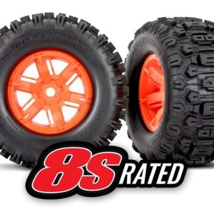 Gomme Sledgehammer Xmaxx su cerchi arancio (2)