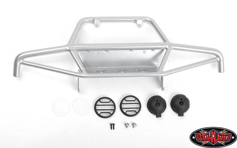 Tri-X Steel Stinger Front Bumper w/ Lights RC4WD for Vanquish VS4-10 Origin Body (Silver)