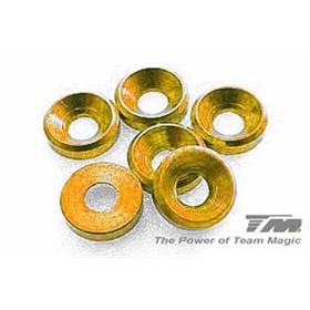 RONDELLE SVASATE CONICHE IN ALLUMINIO 3mm (6) ORO