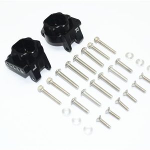 SUPPORTI SCATOLA INGRANAGGIO POSTERIORE IN ALLUMINIO (FORI DI POSIZIONAMENTO MULTIPLI) -28 PZ GPM TRX TRX4 DEFENDER TRX6 nero