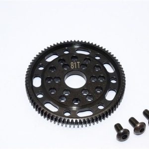 INGRANAGGI SPUR IN ACCIAIO#45 48 PASSO 81T1PC SET (PER SCX10, WRAITH) GPM AXIAL SCX10 HONCHO nero