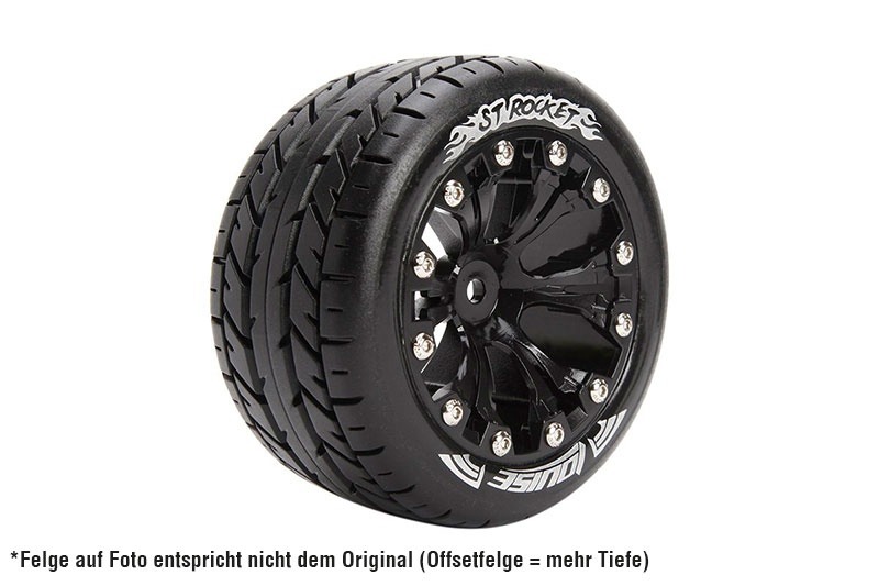 Ruote ST-Rocket SOFT su cerchio 2.8 nero 14mm (2) LOUISE 1/10 Stadium Truck - ARRMA 4x4 v/h