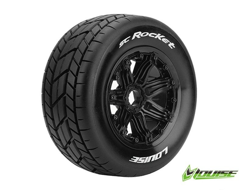 SC-Rocket medio-SOFT su cerchio nero posteriore 24mm (2) LOUISE 1/5 Short Course (cerchio L70xH115/140mm)