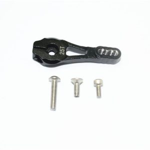 SERVOSquadretta  IN ALLUMINIO 25T (4 FORI DI POSIZIONAMENTO) -SET 4 PEZZI nero GPM TRX TRX4 DEFENDER