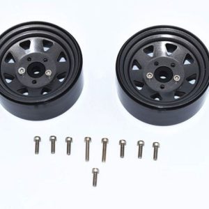 CERCHIO IN ALLUMINIO 1.9 PER CINGOLATI -SET 15PZ grigio/nero GPM TRX TRX4 DEFENDER MB G500 AXIAL SCX10 II