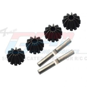 INGRANAGGIO CONICO PICCOLO IN ACCIAIO - 4 PZ (PER TT02/TT02B) nero GPM TAMIYA TT02