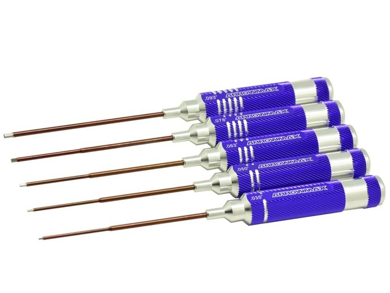 CACCIAVITE ESAGONALE SET .035 .050 .063 .078 .093X120MM 5-teilig ARROWMAX (PURPLE Tools)
