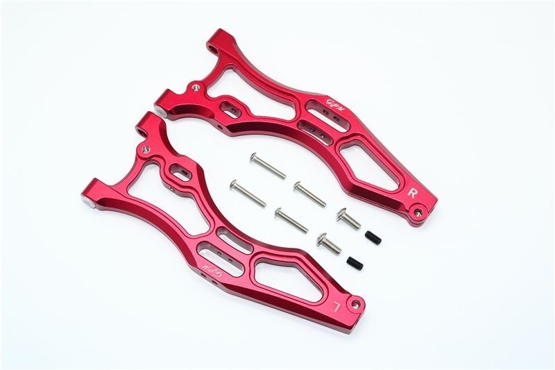 BRACCI ANTERIORI INFERIORI IN ALLUMINIO - SET 10 PEZZI rosso GPM ARRMA 1/8 KRATON OUTCAST NOTORIUS