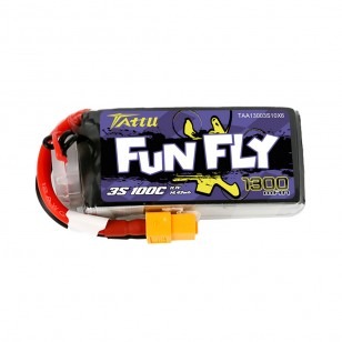 Batterie Tattu lipo Funfly Series 3S 11.1V 1300mAh 100C prise xt60