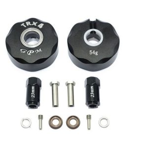 PESO ASSE RUOTA A PENDOLO IN ALLUMINIO + 23MM HEX ADP -12PZ GPM TRX TRX4 DEFENDER TRX6 nero
