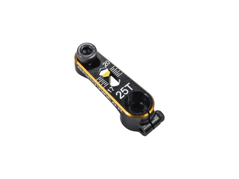 New AM Alu Servo Horns 25T Black Golden ARROWMAX