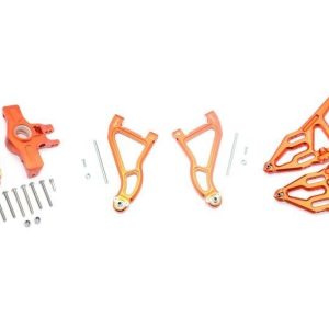 SET BRACCI ANTERIORI SUPERIORI E INFERIORI IN ALLUMINIO + BRACCI ARTICOLATI - SET 28 PEZZI GPM TRX UDR arancione