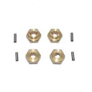 ADATTATORI ESAGONALI IN OTTONE SPESSORE 3MM-SET 8PZ GPM ASSIALE 1/24 SCX24 CATENACCIO