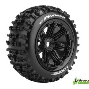 Ruote ST-Pioneer su cerchio 3.8 neri 17mm (2) LOUISE 1/8 Stadium Truck (cerchio L80xH97mm)