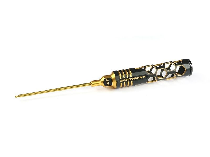 Ball Driver Hex Wrench .078 (5/64) X 100mm Black Golden ARROWMAX (Honeycomb Tools Black Golden)