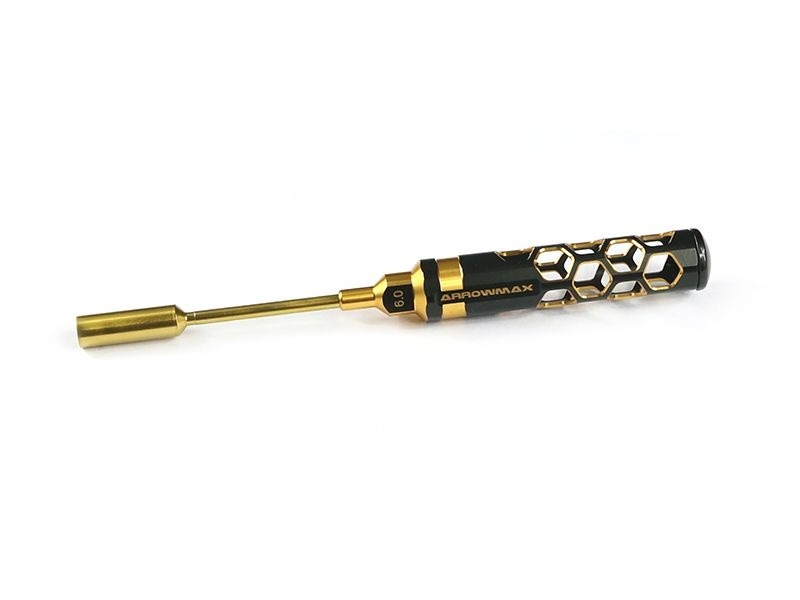 Nut Driver 6.0 X 100mm Black Golden ARROWMAX (Honeycomb Tools Black Golden)